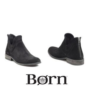 Born Arula Black Suede Ankle Booties